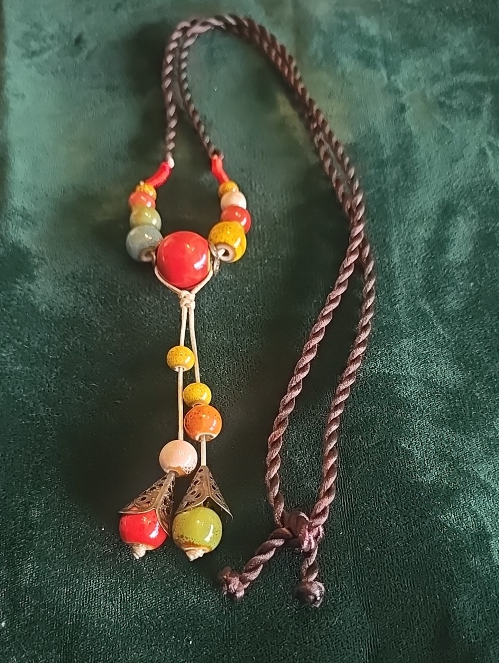 Multicolor Beaded Tassel Necklace - Women's Jewelry